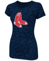 Get ready for the battle between the teams! Suit-up for victory in this fitted, camouflage Boston Red Sox shirt from Majestic.