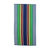 Dream the day away by the sky blue water on this Lauren Ralph Lauren beach towel, flaunting classic stripes and a Ralph Lauren logo.