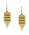 Glam up your look with style meant for a goddess. BCBGeneration's geometrically-chic earrings feature a stacked pyramid design in gold tone mixed metal. Approximate drop: 1-1/2 inches.