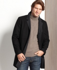 Pair this classic Melton wool coat from Nautica with a crisp pair of jeans for a modern, on-the-go look that keeps out the cold.