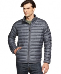 Stop the cold in its tracks with the ultimate down-filled protection of this quilted Weatherproof jacket.