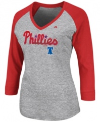 Show off your team spirit with the vintage fan-favorite style of this MLB Phillies tee for her.