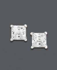 Flaunt regal style and a hint of sparkle. These princess-cut diamond stud earrings (1-1/4 ct. t.w.) shine in a 14k white gold setting. Approximate diameter: 1/5 inch.