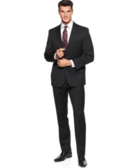 Clean lines and modern minimalism set this sleek Calvin Klein suit apart from the rest of the competition.