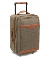 Classic style. Modern mobility. Hartmann's handsome upright is a first-class travel companion. Outfitted in sophisticated tweed with rich, leather accents, this bag boasts all the latest packing features while still maintaining its elegant air. Lifetime warranty.