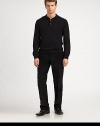 A comfy, fine-knit wool sweater, updated with a point collar button placket.Point collarThree-button placketLong sleeves with ribbed cuffsRibbed hemMerino woolDry cleanImported