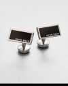 Classic, rectangular shaped cuff links with a solid enamel inlay, complete with signature logo detail for a sophisticated, finishing touch.Brass/enamel½ x ¼Imported