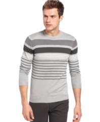 With a laid-back look, this Sons of Intrigue sweater blurs the line between casual and cool in your wardrobe.