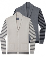 Rock what's hot. This American Rag cardigan is the coolest take on the season's surefire style.