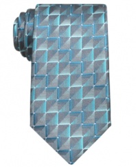 With ombre styling and a geometric pattern, this John Ashford tie is a treat for the eyes.