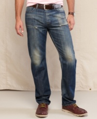 Darken up your denim with these distressed jeans from Tommy Hilfiger.