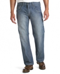 Give yourself a little room to move in these loose, straight-leg jeans from Levi's.