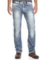 Your beat-up blues never looked so good. These straight-leg jeans from Buffalo David Bitton are faded out just right.