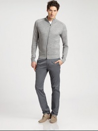 EXCLUSIVELY AT SAKS.COM. Made from lightweight Italian linen, this zip-front sweater is a quintessential layering style.Zipper frontRibbed trimLinenDry cleanImported of Italian fabric