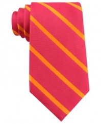 Hue are you? Turn on the brights in your nine-to-five wardrobe with the cool palette of this striped Tommy Hilfiger tie.