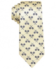 Take a swing at a whole new style. This patterned tie from Penguin shakes up your nine-to-five.
