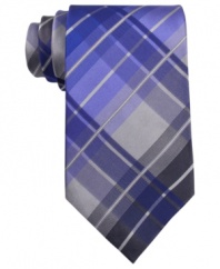 Get on the grid. This skinny tie from Kenneth Cole Reaction is a modern take on the classic grid pattern.