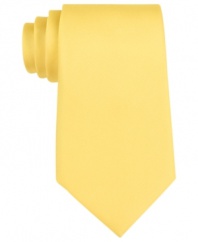 Create a singular style with the solid bright statement of this tie from Tommy Hilfiger.