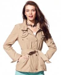 Try a cooler take on a traditional trench with Buffalo David Bitton's studded yet totally girly jacket!