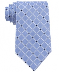 Add some visual interest to your look. This grid-patterned tie from Nautica is instantly eye-catching.