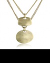 Kenneth Cole New York Gold Hammered Metal Two Row Necklace