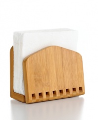 Keep hands and tables tidy with this handsome bamboo napkin holder, featuring an adjustable design to accommodate as as many or as few napkins as you need. From Lipper International.