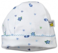 Noa Lily Baby-Boys Newborn Turtle Print Hat, White, One Size