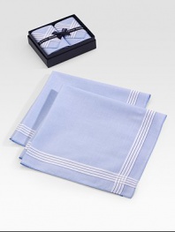 From the Savile Row maker of fine men's furnishings, classic handkerchiefs of fine cotton. Boxed set of two About 18½ square Cotton; machine wash Imported