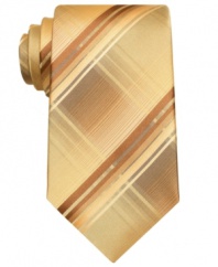A visually textured tie from John Ashford gives your dress look instant depth.