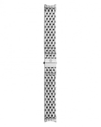 Versatile and polished. Michele's stainless steel watch band is the ultimate in understated sophistication, accented by classic links.