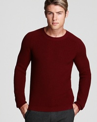 Warm and cozy with a comfortable fit, this handsome sweater sets the tone for your modern sweater wardrobe.