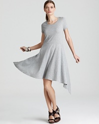 Give your style a twirl in this cotton DKNY dress. A high/low hem modernizes a feminine classic for a delicate yet daring statement piece.