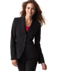 Keep it simple and smart in T Tahari's three-button fitted blazer.