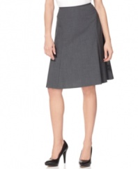 Calvin Klein's sleek A-line skirt always makes the right impression. Pair it with a fitted jacket and a silk blouse to complete the look.