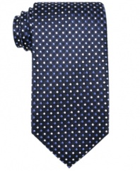 With a subtly refined pattern, this Tasso Elba tie stands out against a solid dress shirt.