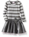 Young Hearts Girls 2-6X Bow Striped Dress