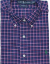 Polo Ralph Lauren Classic-Fit Plaid Twill Button Down (Extra Large, Royal/Pink)(X-Large)