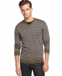 With an easy striped style, this sweater from Sons of Intrigue is a no-brainer weekend casual style.