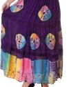 Tie Dye Embroidered Gypsy / Bohemian Full / Maxi / Long Rayon Skirt