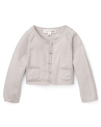 Pearls & Popcorn Infant Girls' Cardigan Sweater - Sizes 6-36 Months