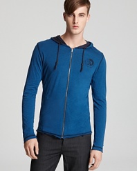 A great 2-in-1 look from Diesel reverses from navy to blue for versatile styling that looks great with jeans.