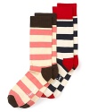 Whimsical, bold stripes in fresh colors set these Happy Socks crews apart.
