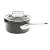Emeril by All-Clad E9202164 Hard Anodized Nonstick Scratch Resistant 1-Quart Sauce Pan with Pour Spouts and Lid Cookware, Black