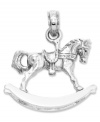 The perfect gift for the mama-to-be. This sweet and petite charm features a 3D rocking horse in 14k white gold. Chain not included. Approximate length: 4/5 inch. Approximate width: 7/10 inch.