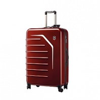 The 32 ultra-lightweight Victorinox Spectra™ travel case spinner boasts a crush-proof shell and an adjustable handle that accommodates travelers of different heights. The eight-wheel double caster system makes for a smooth ride, while the exterior raised ridges increase strength. Interior zippered mesh divider wall.