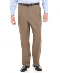 Head into neutral territory. These tan pants from Lauren by Ralph Lauren have quiet confidence.