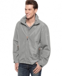 Neither rain nor wind will keep you from going out when you're wearing this water-resistant, wind-blocker lightweight jacket from Hawke & Co. Outfitter.