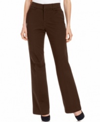 Classic styling and a comfortable stretch fit highlight JM Collection's essential straight-leg pants.