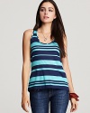 The ideal topper to your favorite jeans, this Splendid tank boasts vibrant stripes.