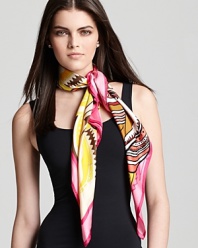Elegant and exotic, Echo's tiger print scarf infuses your wardrobe with a wild touch.
